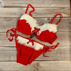 NWT Adore Me Santa Bra and Panty Set 34D/M